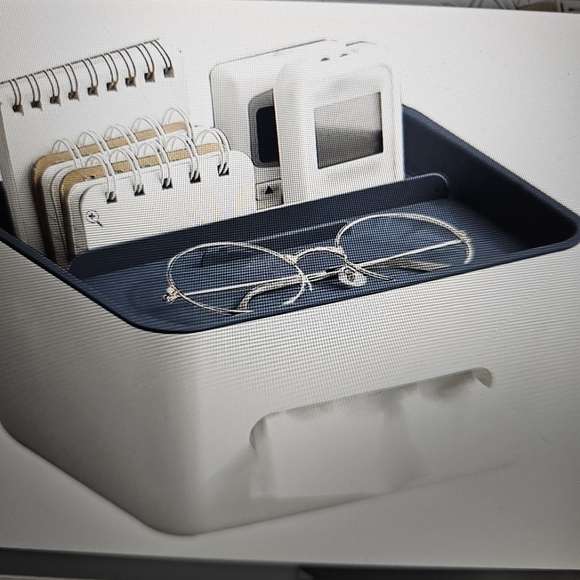 Ochine Multifunctional Tissue Box Holder Cover Blue/White - Picture 4 of 7